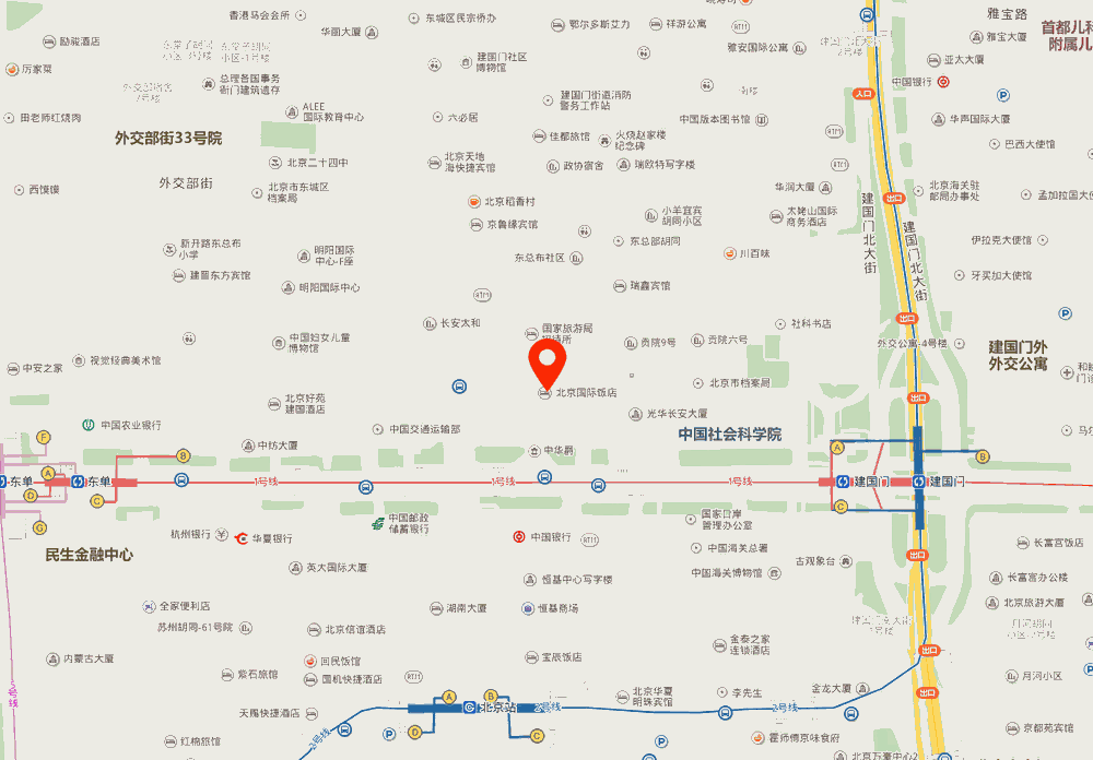 北京国际饭店位置地图